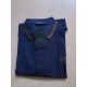 Polo Fred azul marino rayas doradas oscuras