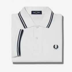 Polo Fred Perry blanco rn