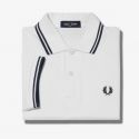Polo Fred Perry blanco negro