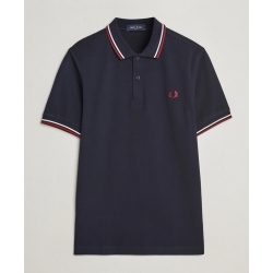 Polo Fred Perry azul marino r.roja/blanca